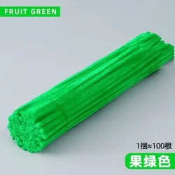 Vibrant Chenille Stems for Creative Art and Craft Projects - Bulk Pack of 100/50 Pieces (Fruit Green)