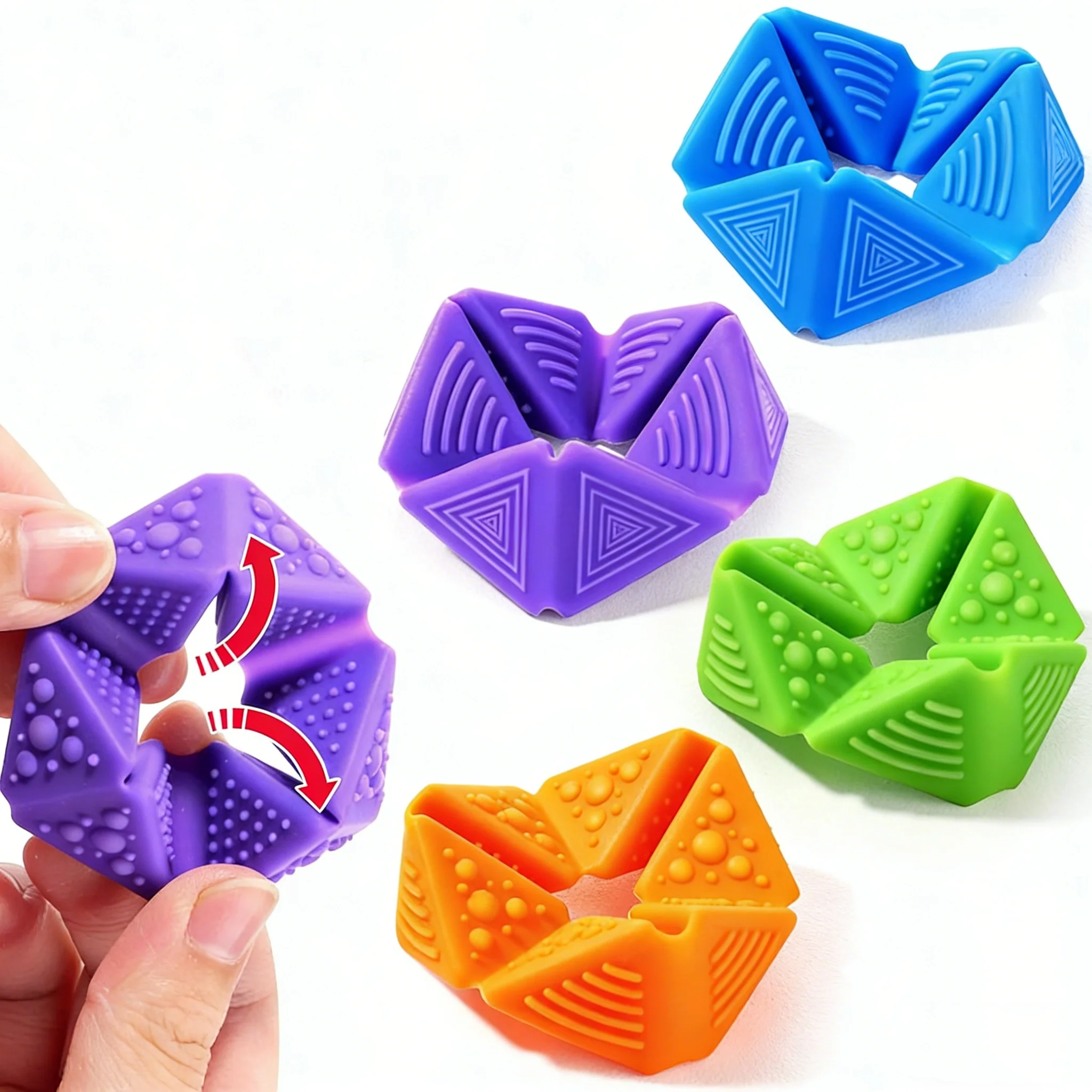 Multi-Color Tactile Flip Cube: Sensory Fidget Toy Kit to Enhance Focus