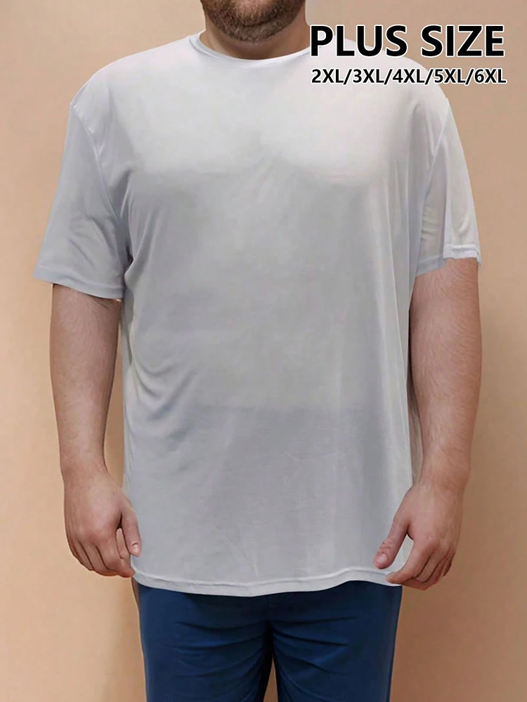 3PCS Plus T Shirt for Men's Big and Tall Shirts Men's Ultralight Quick Dry Sport T-Shirt 2XL/3XL/4XL/5XL/6XL 5