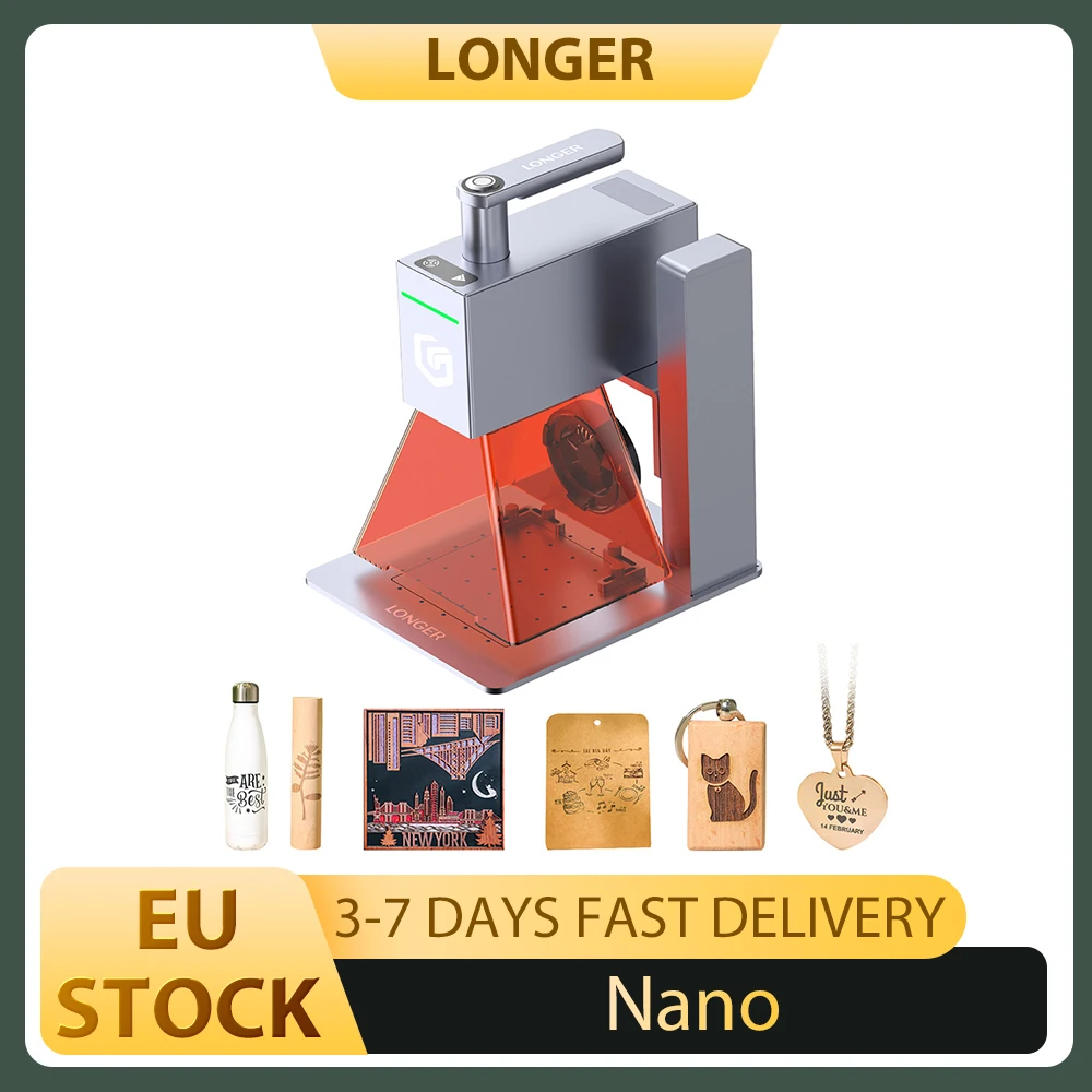 LONGER Nano 6W Portable Laser Engraver, Diode Lasers with FAC, 5000mm/s Ultra-Fast Speed, 0.05mm Precision, 100*100mm