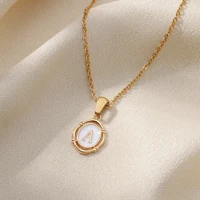 New Style Initial Enamel A-z Letter Golden Drip Oil Technology Necklace For Women Exquisite Pendant Banquet Fashion Jewelry Gift - Image 2