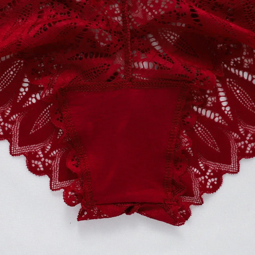

Women's Sexy Lace Hollow Cross-Strap Briefs Low Rise Trendy Sexy Lingerie Underwear Bow Tie Oversized Female Briefs Panties