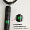 LED Digital Temperature Display Shower Head Temperature Control Colorful Fan Spray Nozzle High Pressure Rainfall Bathroom Shower 2
