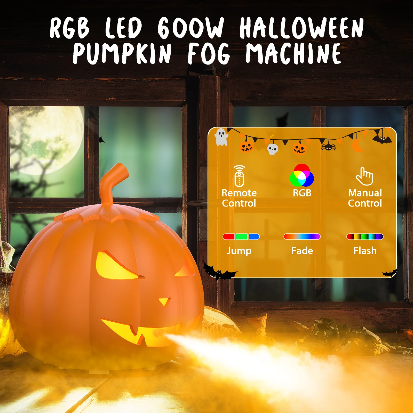 U’King RGB Pumpkin Fog Machine 2
