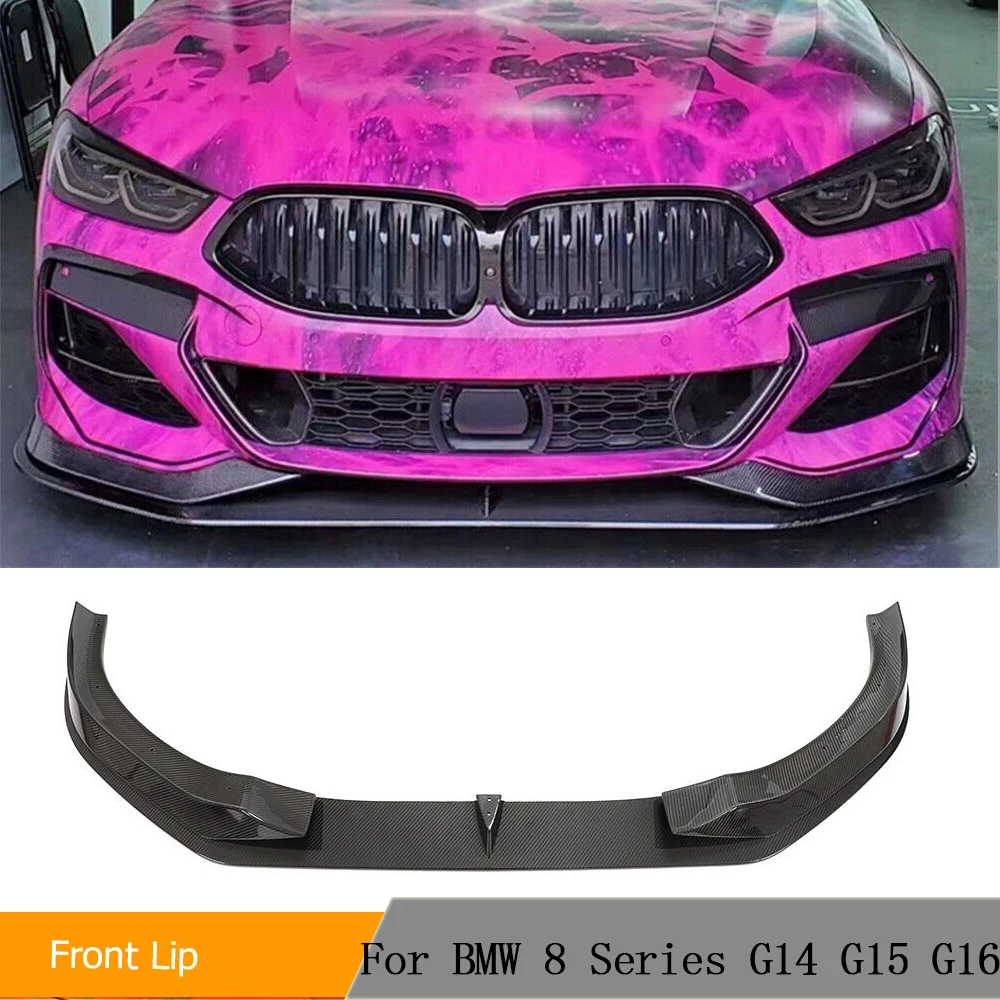 

Автомобильный передний бампер, спойлер для BMW 8 серии G14 G15 G16 M Sport 2018-2021, сухое углеродное волокно, автомобильный передний спойлер, разветвители