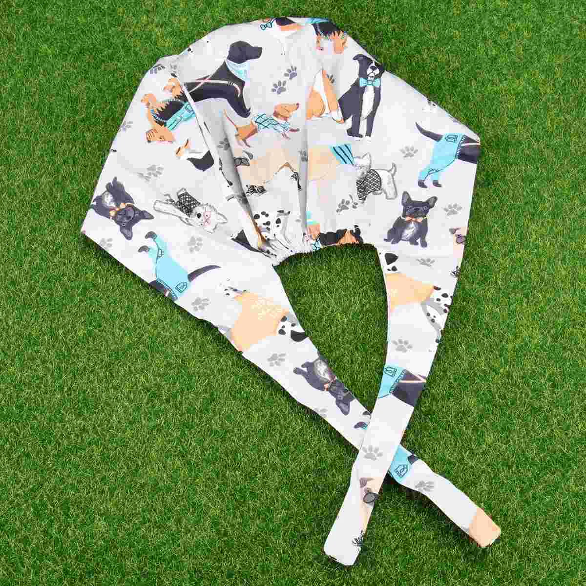 

Cartoon Bandana Creative Printing Sweat Wicking Cap AbsorbingCotton Beautician Hat ( )