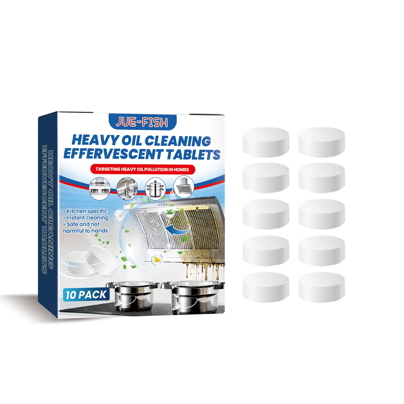Heavy Oil Stain Cleaner Oven Grill Grease Detergent Hood Stove Stain Remover Rust Prevent Multifunctional Kitchen Cleaner Tablet