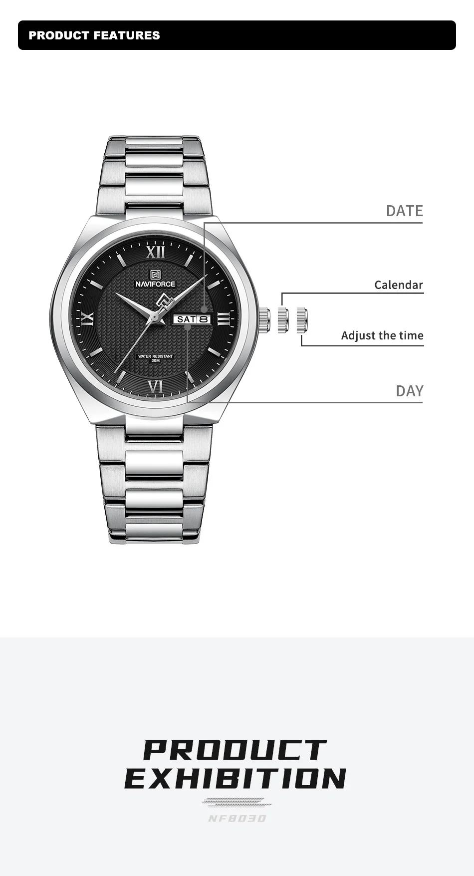 Naviforce 8030 Men's Watch description image 3