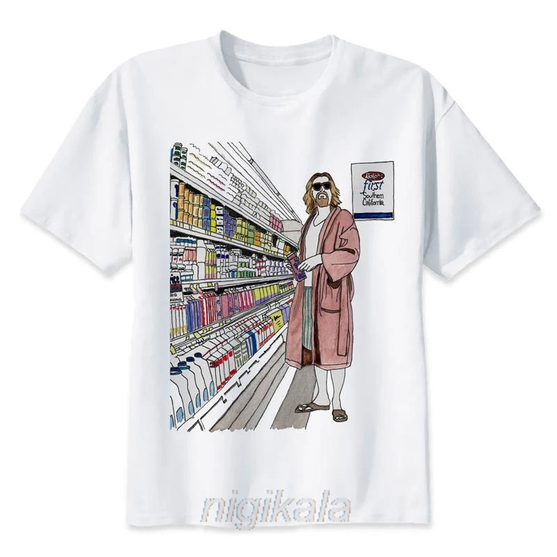 

The Big Lebowski Dude T-shirt Men Cartoon Funny High Quality Printing Summer Fashion Casual 100% Cotton Round-neck Tee Shirts