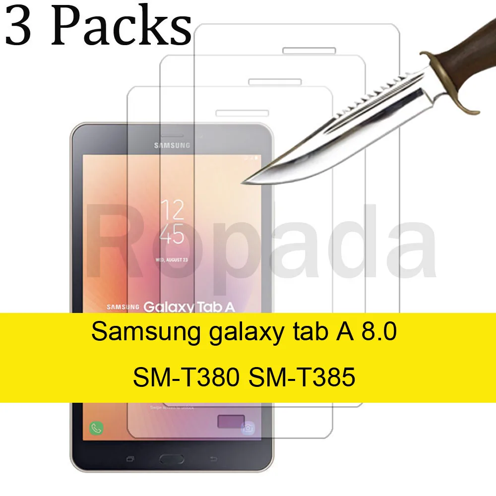 3 adet cam ekran koruyucu Samsung galaxy tab için bir 8.0 SM-T290 T295 t3t385 P200 P205 T350 T355 pp355 tablet filmi