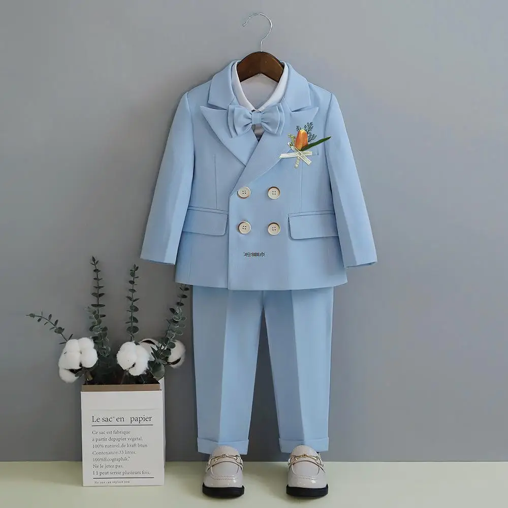 Little Boys Photography Suit Children Wedding Dress Kids Stage Performance Blazer Suit Baby Birthday Formal Ceremony Costume