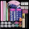 Manicure Set and Nail Art Kit Featuring LED Nail Lamp Full Beginner Bundle with Glitter,French Press-On Nails &Drill Accessories