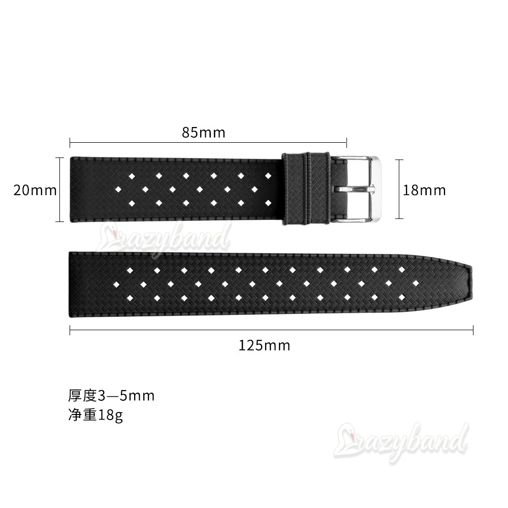 Universal Soft Silicone Sport Watch Strap - Breathable Rubber Bracelet in Brown, Orange, and Black (20mm & 22mm)