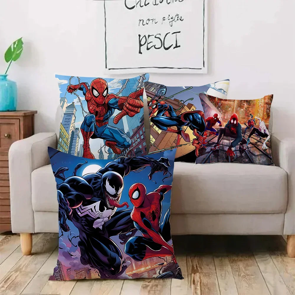 Spider-Man Mascot Pillow Covers Sofa Decorative Home Double-sided Printing Short Plush Cute Cushion Cover