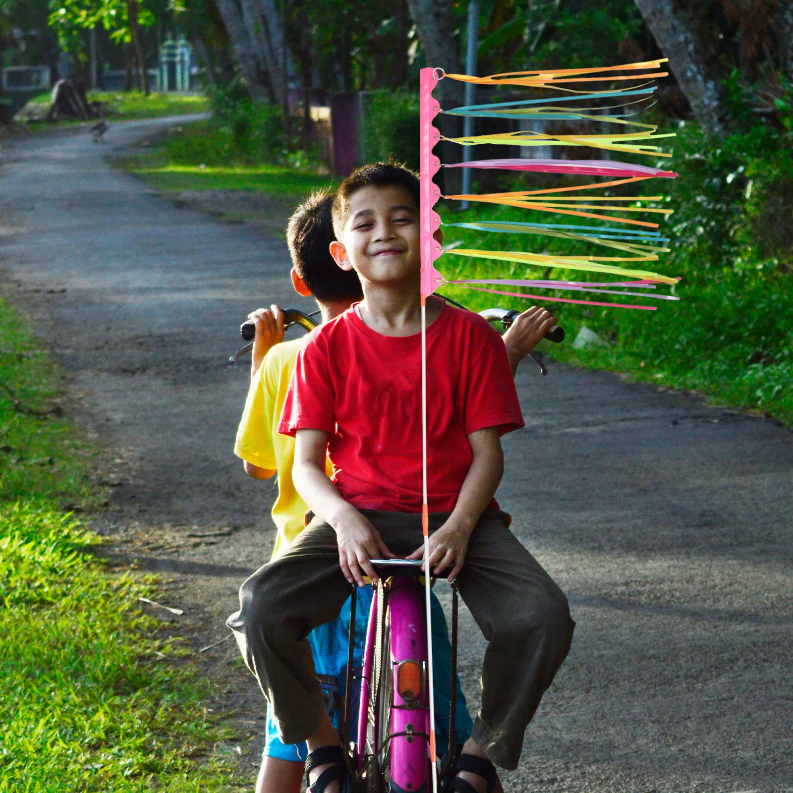 1set High Visibility Bike Safety Flag Pole Cycling Safety Flags for Kids Bike