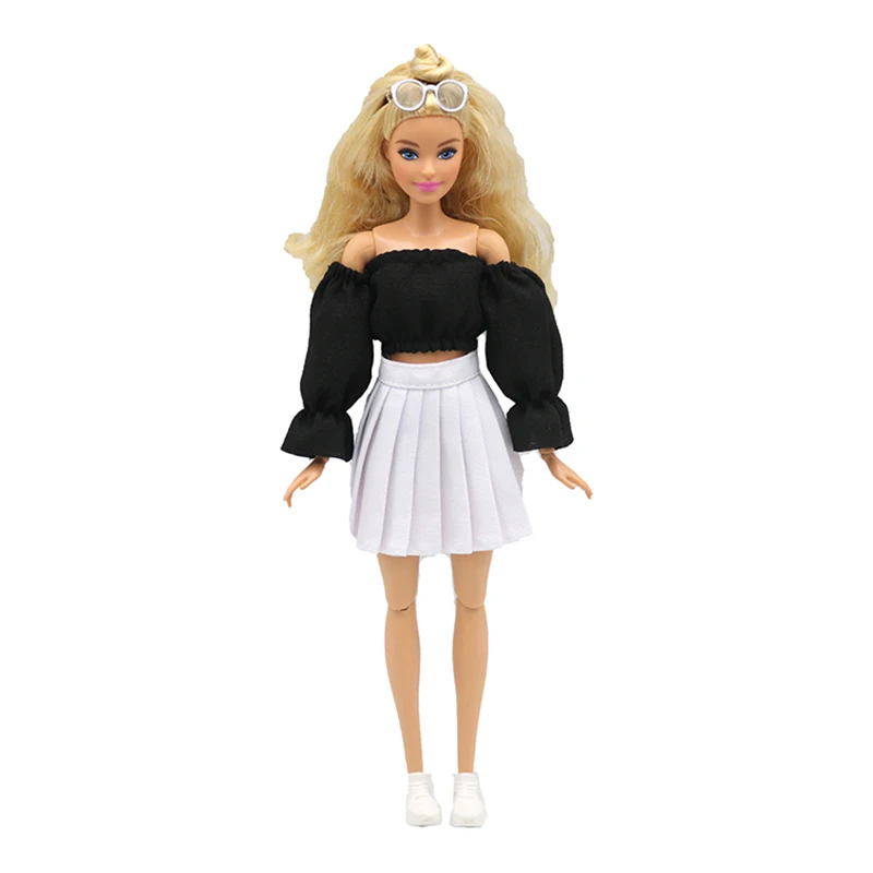 1/6 BJD Doll Clothes For Barbie Doll Outfits Puff Sleeve Shirt Skirt Shorts For Barbie Clothes 11.5" Dollhouse Accessories Toys 6