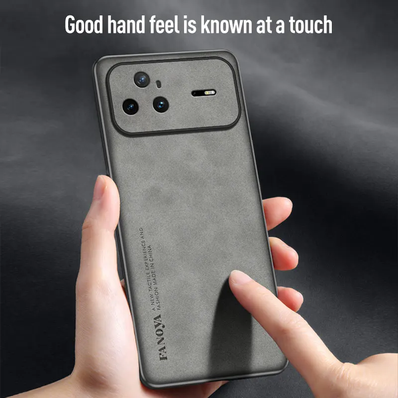 Skin Feel Shockproof Matte Leather Case - Soft Back Cover