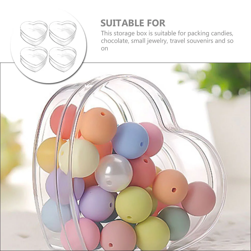 

Boxes Candy Box Heart Containers Favor Clear Plastic Shaped Gift Snacks Transparent Acrylic Party Wedding Mini Jewelry Storage