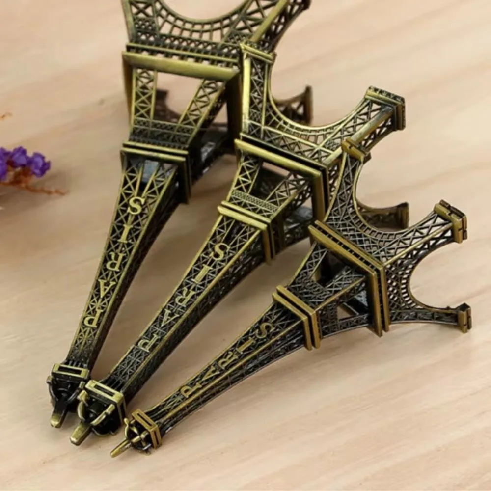 Metal Eiffel Tower Statue 7 Sizes Exquisite Design Eiffel Tower Model with Box Bronze Eiffel Tower Decorative Ornaments