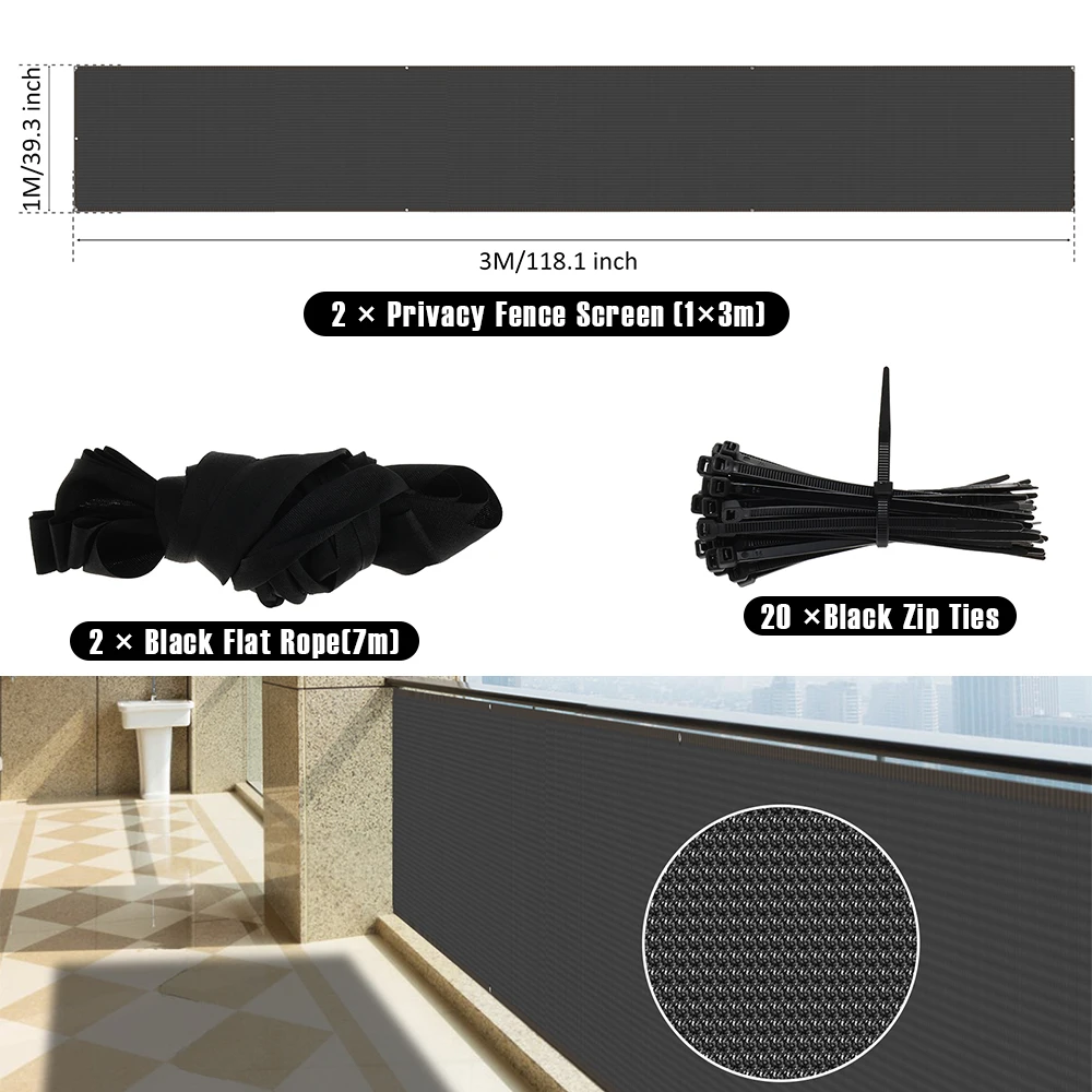 Balcony Privacy Shade Netting - Breathable Outdoor Sunshade for Garden, Yard, Porch, and Patio