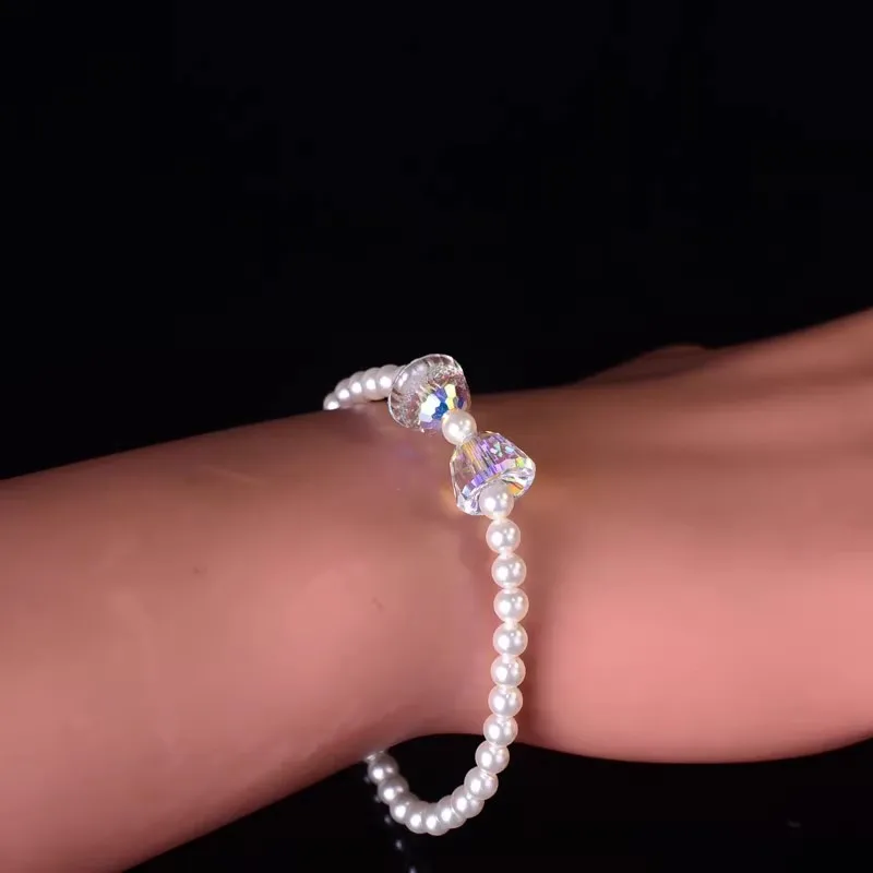 

Austria Crystal Bracelet Fashion Shiny pearl Beads Bracelets for Women Jewelry gift children girl high quality charm hand jewe