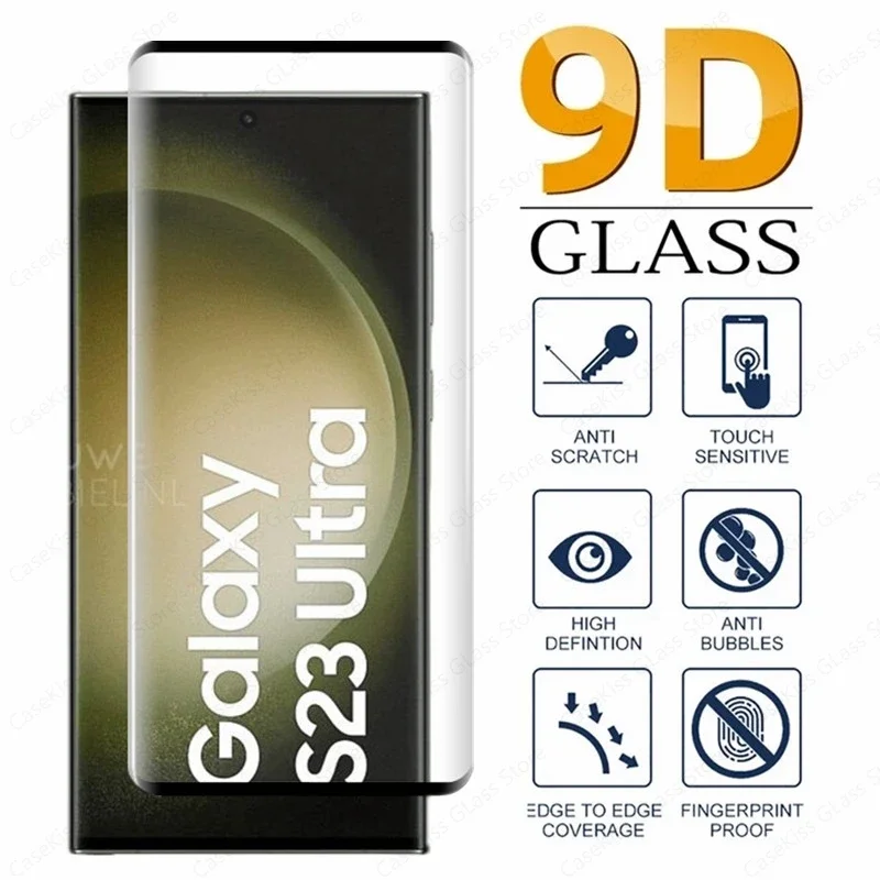 

Screen Protector For Samsung Galaxy S22 S23 S21 Ultra Curved Full Glue Glass S20 S10 Plus Note 20 Ultra 10 Anti-Fingerprint Film