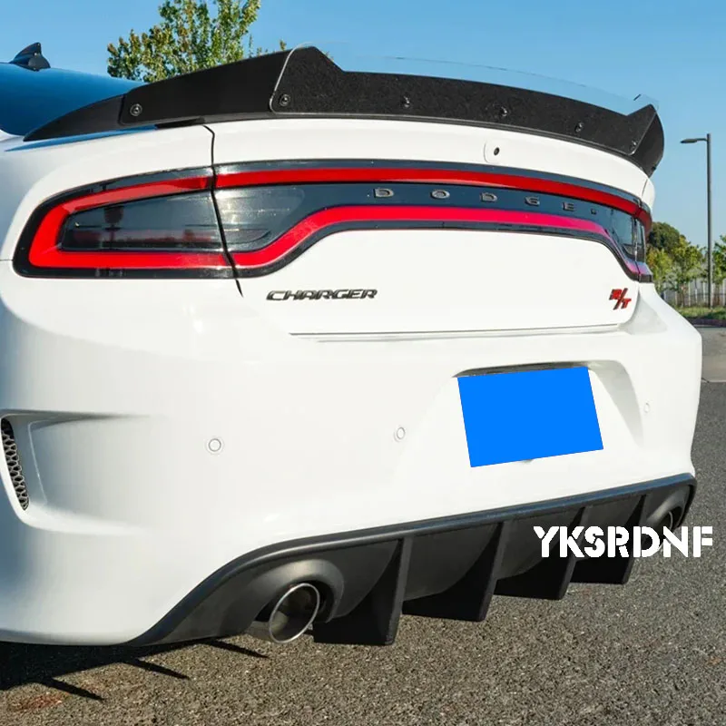 Rear Bumper Lip Diffuser Spoiler Lower Splitter Protector Gloss Black Or Carbon Fiber Look 2015 To For Dodge Charger SRT