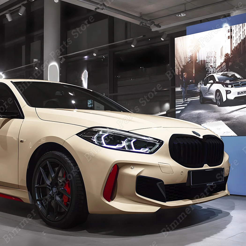 자동차 앞 범퍼 립 스플리터 에어 오토 바디 키트, BMW 1 시리즈 F40 M-PACK 및 M135i 2019-2024 ABS 플라스틱 스포일러 장식