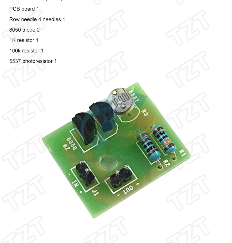 DIY-Kit Lichtsteuerungssensor-Schalter-Set, Lichtempfindlicher Induktionsschalter-Bausatz, DIY Elektronik-Trainings-Set mit Integrierten Schaltkreisen – Detail 3