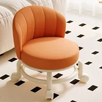 Pulley Stool with Wheels, Low Stool Door, Shoe Changing Stool, Small Stool, Movable Backrest Stool, Comfortable for Children 2