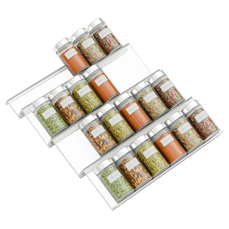 ABJY-4-Tier Drawer Spice Organizer Acrylic Spice Rack Tray