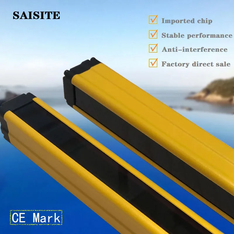 SAISITE Safety Light Curtain Sensor Switch 4/6/8/10/12/16ลำแสงความปลอดภัยตะแกรงอุปกรณ์รักษาความปลอดภัย10มม./20มม./40มม.ความละเอียด DC12 24V 1