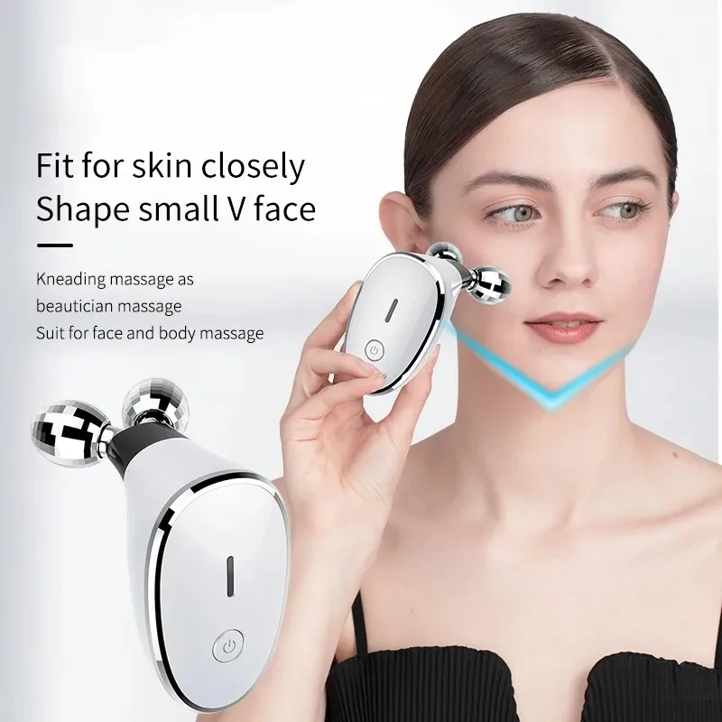 EMS Microcurrent Beauty Instrument Tender skin V Face Lift Firming Massager 3d Roller Face Slimming Instrument Skin Care Tools vitamin e cream moisturizing refreshing moisturizing body lotion tender smooth and skin beautifying lotion