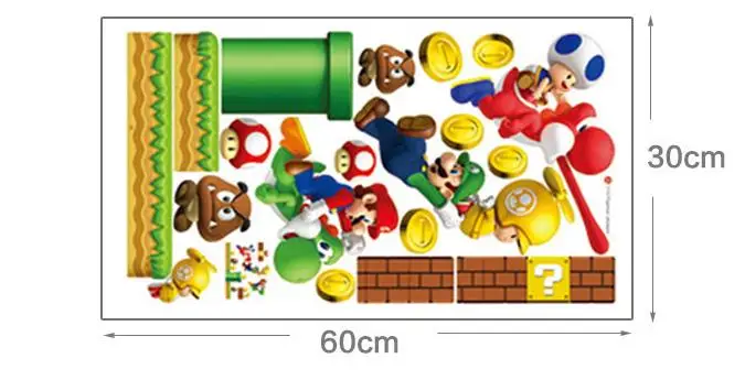 Novas crianças favorito jogo decalques de parede super meninos engraçado anime 3d vinil adesivos quarto dos miúdos berçário decoração dos desenhos animados cartaz