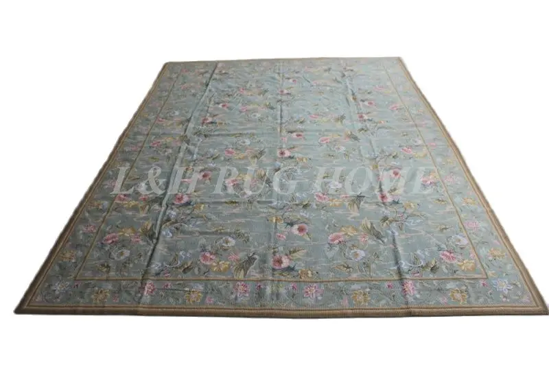 

Free shipping 10'x14' needlepoint rugs 100% New Zealand wool rugs rice stitched handmade hand knotted carpets