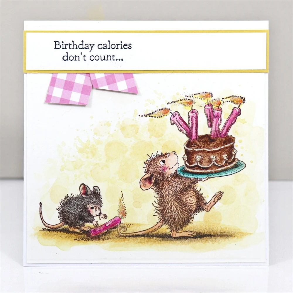 Clear Silicone Stamp Delivering Birthday Wishes Mouse DIY Crafts Card Album Making Scrapbooking Stencil