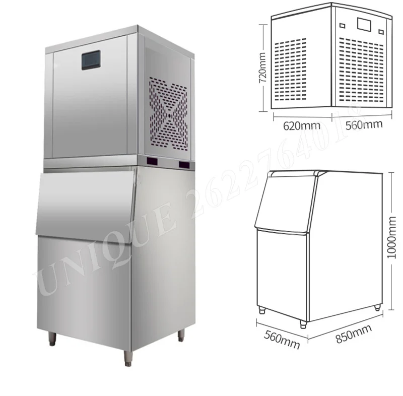 Commercial Ice Block Maker Making Machine 200kg/Day Automatic Ice Cube Making Machine Industrial Stainless Steel Block Maker