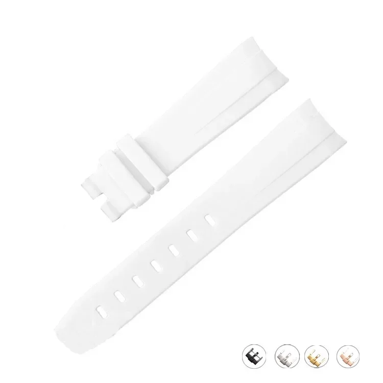 Silicone Diving Sport Watch Band – Waterproof Curved End Rubber Strap