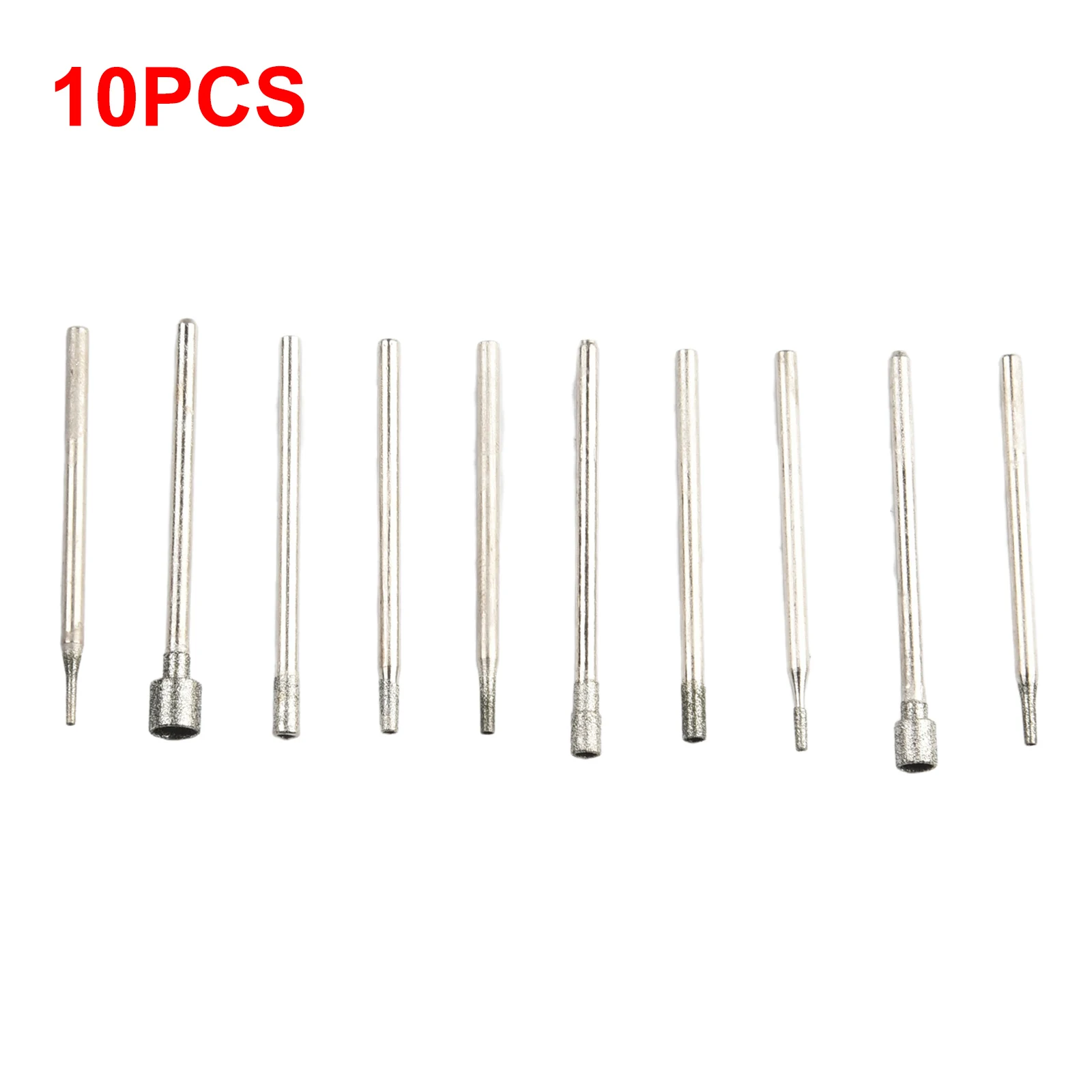 

10pcs 2.35mm Shank Diamond Burr Core Bits Grinding Head Rotary Tool For Jade Crystal Crystal Metal Ceramics Engraving Hollowing