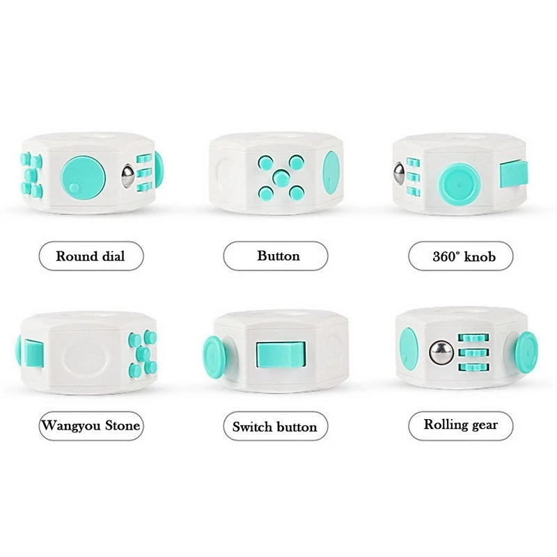 New Office Stress Fidget Toy Cube Anxiety Stress Relief Toys Cube Sensory Finger Toys for Adults and Kids Gift
