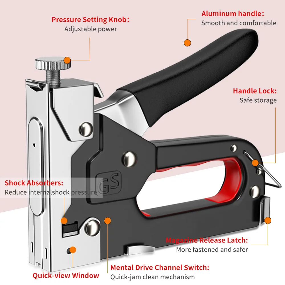 Nail Stapler 4 In 1 with 3000 Staples DIY Furniture Construction