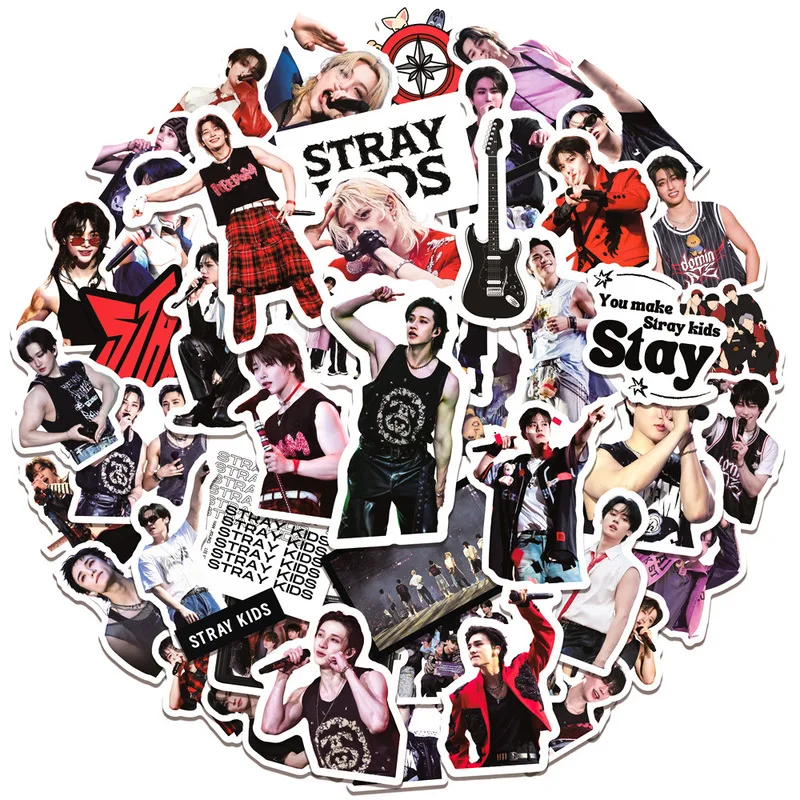 60개 스트레이 키즈 스티커 SKZOO 월드 투어 머슬 포토 스티커 폰 케이스 데코레이션 주변기기 스티커