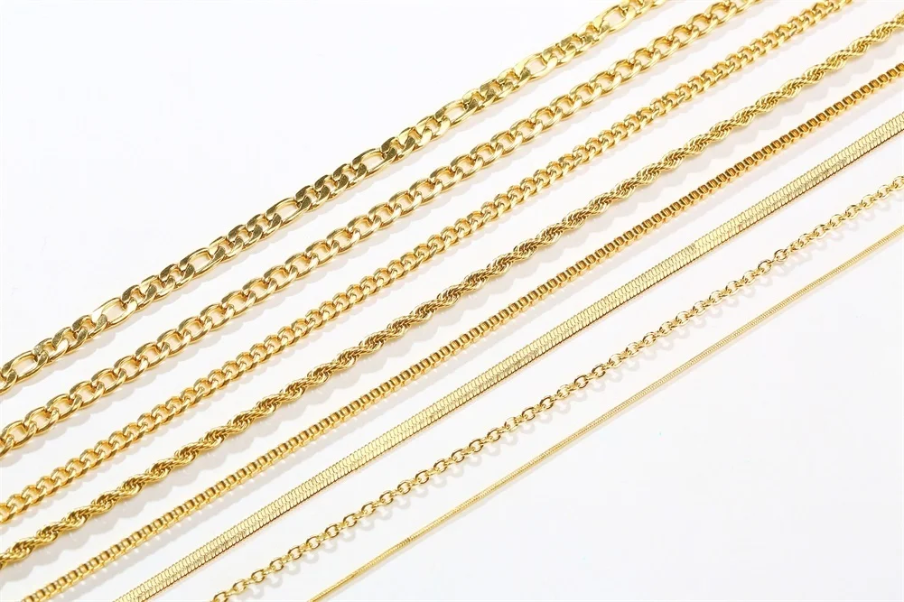 gold pendant for women Minimalist Gold Color Choker Necklaces for Women Anti Allergy Stainless Steel Cuban Singapore Snake Box Figaro Chain Jewelry emerald pendant