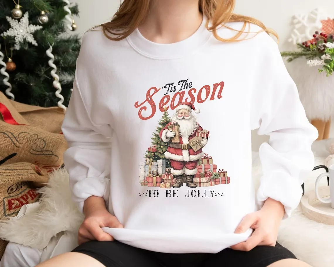 Рисунок 2 - Винтажный Модный свитшот Tistheseason с принтом Санты