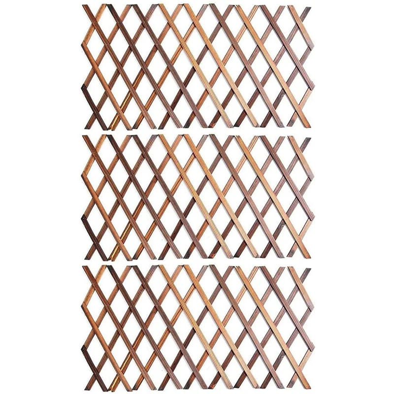 

3X Expanding Wooden Garden Wood Pull Mesh Wall Fence Grille For Home Garden Sub Garden Decoration Climbing Frame