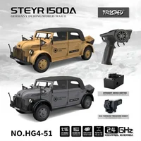 HG RC Cars HG4-51 Steyr 1500A Command Vehicle 1/18 German Military Model Convertible Light Electric Simulation Model RC Car Gift 2