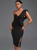 Bandage Dress Black Bodycon Dress Evening Party Elegant Sexy One Shoulder Birthday Club Outfit 2022 Summer New Arrival 1