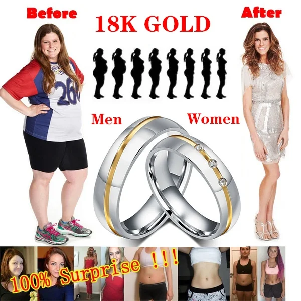 Micro Magnetic Lose Weight Simple Stainless Steel Ring Fat Burning Slimming Ring Surprise Yoga Energy Tourmaline Thin