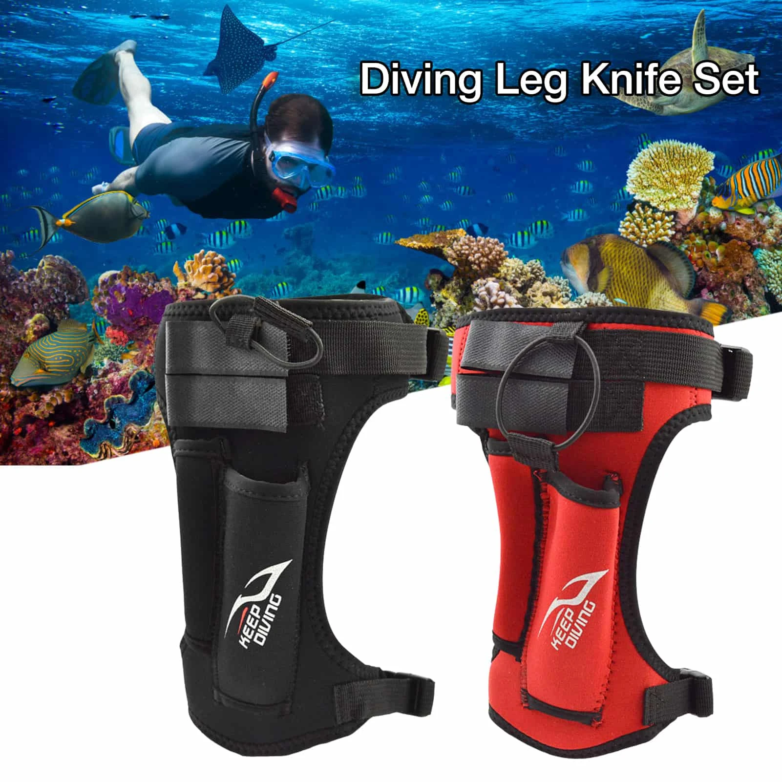 Scuba Diving Knife Leg Wrappings Holder Dive Cutter Holster Diver