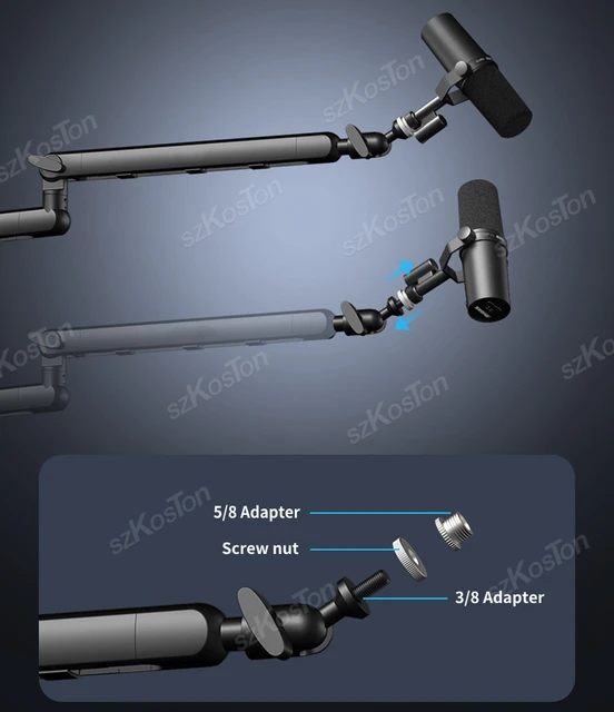 Jubor Bras De Micro Avec Lu00e8re RVB, Bras Micro Pieds
